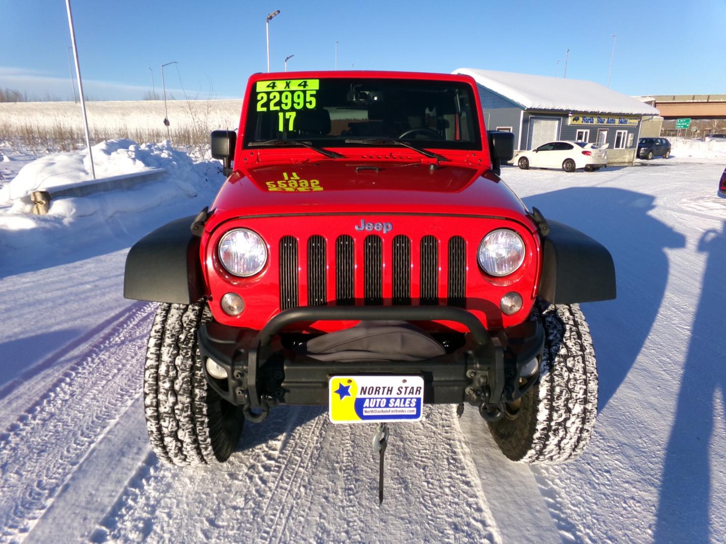 2017 Red Jeep Wrangler Unlimited Sport 4WD (1C4BJWDG9HL) with an 3.6L V6 DOHC 24V FFV engine, 6-Speed Manual transmission, located at 2630 Philips Field Rd., Fairbanks, AK, 99709, (907) 458-0593, 64.848068, -147.780609 - Photo#1